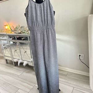 MICHAEL Michael Kors Black & White Sleeveless Wide-Leg Jumpsuit